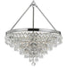 Calypso 8 Light Crystal Teardrop Polished Chrome Chandelier