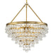 Calypso 8 Light Crystal Teardrop Vibrant Gold Chandelier