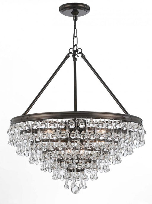 Calypso 8 Light Crystal Teardrop Bronze Chandelier