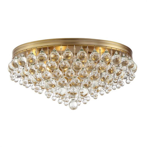 Calypso 6 Light Crystal Teardrop Vibrant Gold Ceiling Mount