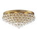 Calypso 6 Light Crystal Teardrop Vibrant Gold Ceiling Mount