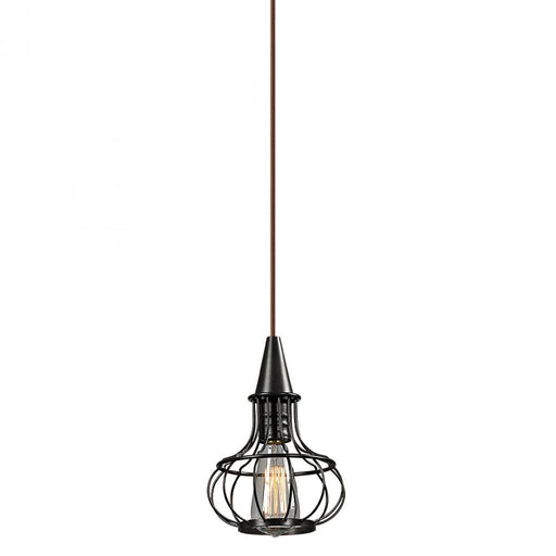 Yardley 1-Light Mini Pendant in Oil Rubbed Bronze with Wire Cage