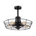 Glendora 5-Light Semi Flush in Wrought Iron Black