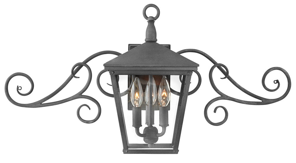 Small Wall Mount Lantern with Scroll