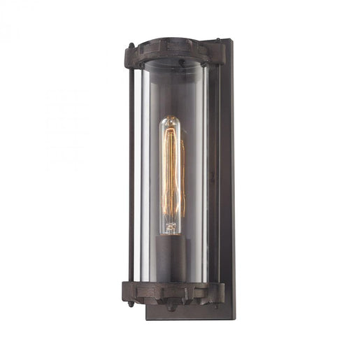 Chasebrook 1-Light Sconce in Clay Iron with Clear Glass