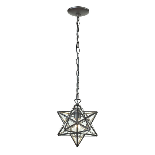 Star 1-Light Mini Pendant in Oiled Bronze with Clear Glass - Large