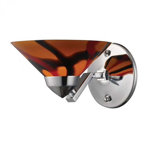 Refraction 1-Light Wall Lamp in Polished Chrome with Jasper Glass