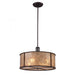 Barringer 4-Light Chandelier in Aged Bronze with Tan Mica Shade