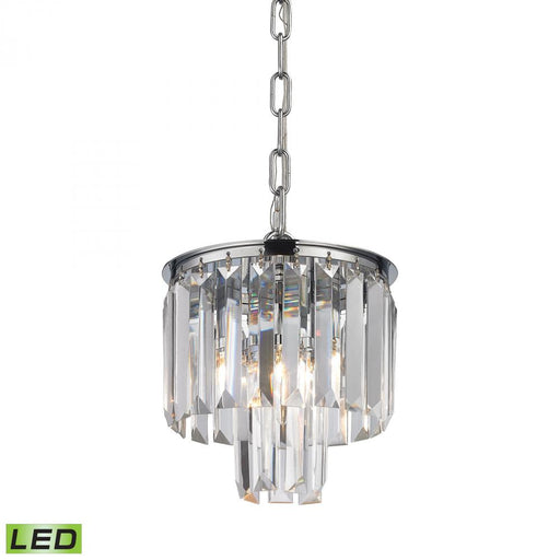 Palacial 1-Light Mini Pendant in Polished Chrome with Clear Crystal - Includes LED Bulb