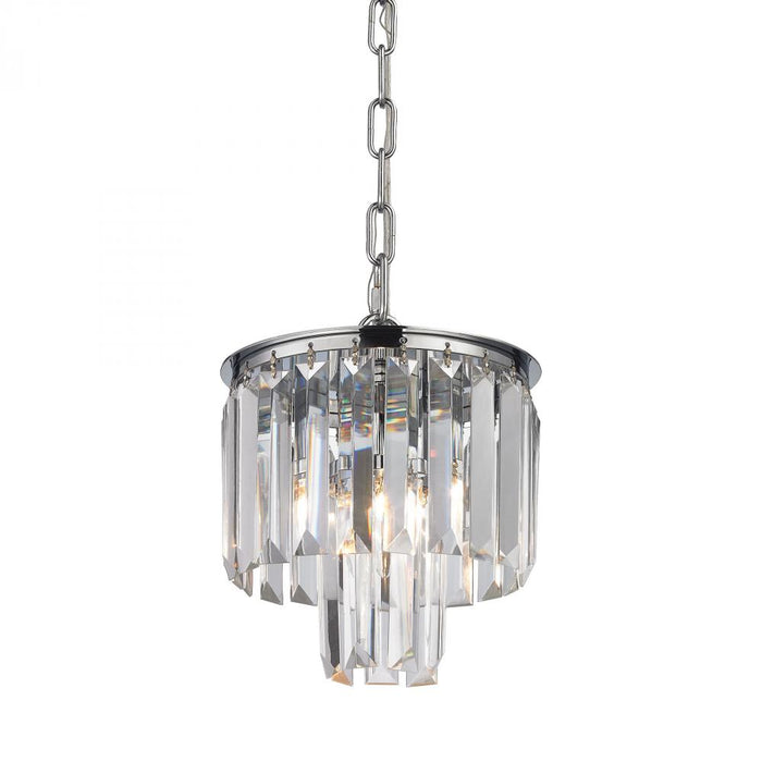 Palacial 1-Light Mini Pendant in Polished Chrome with Clear Crystal