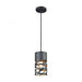 Mystique 1-Light Mini Pendant in Texture Black with Laser-cut Metal