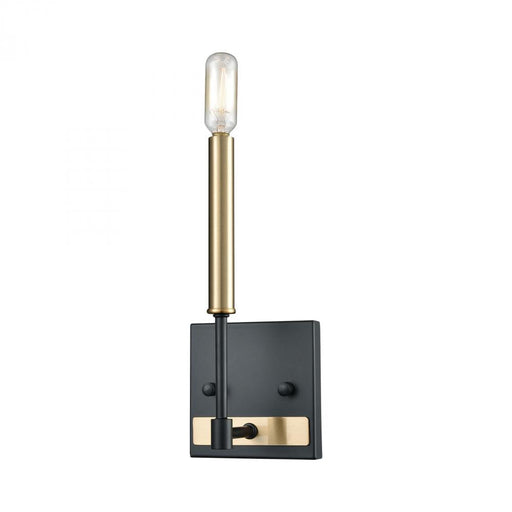 Livingston 1-Light Vanity Lamp in Matte Black and Satin Brass