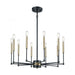 Livingston 10-Light Chandelier in Matte Black and Satin Brass