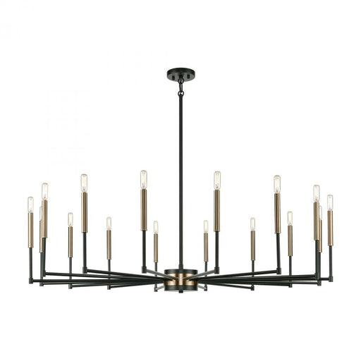 Livingston 16-Light chandelier in Matte Black / Satin Brass