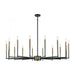 Livingston 16-Light chandelier in  Matte Black / Satin Brass