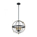 Caldwell 4-Light Chandelier in Matte Black and Satin Brass