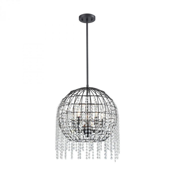 Yardley 5-Light Chandelier in Oil Rubbed Bronze with Wire Cage and Clear Crystal