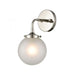 Boudreaux 1-Light Sconce in Polished Nickel with Frosted