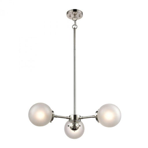 Boudreaux 3-Light Chandelier in Polished Nickel with Frosted