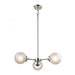 Boudreaux 3-Light Chandelier in Polished Nickel with Frosted