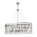 Chamelon 6-Light Linear Chandelier in Polished Chrome with Perforated Stainless and Clear Crystal