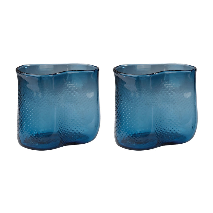 Navy Fish Net Glass Vase (Set of 2)