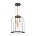 Sheena 3-Light Pendant in Silverdust Iron with Clear Glass