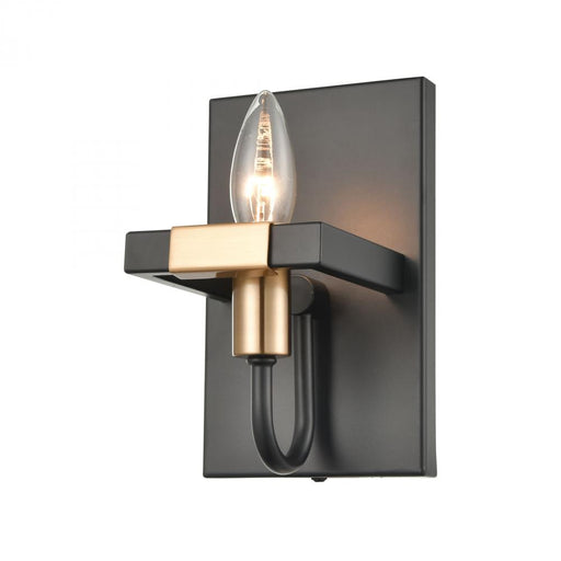 Heathrow 1-Light Vanity Light in Matte Black and Satin Brass