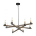 Stone Manor 8-Light Chandelier in Aspen and Matte Black