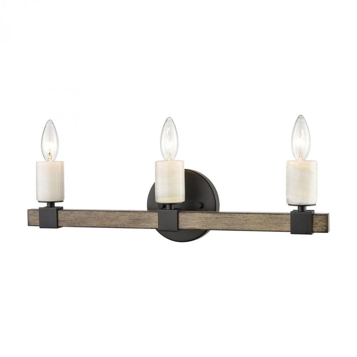 Stone Manor 3-Light vanity light in  Matte Black / Aspen