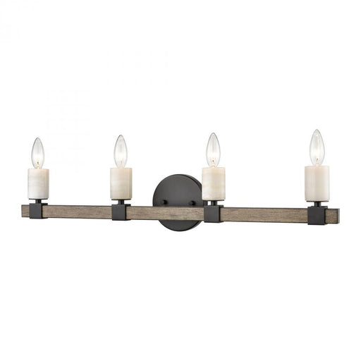 Stone Manor 4-Light vanity light in  Matte Black / Aspen