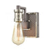 Gridiron 1-Light Vanity Light in Weathered Zinc and Polished Nickel