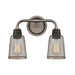 Glencoe 2-Light Vanity Light in Oil Rubbed Bronze with Weathered Zinc Metal Mesh