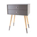 Googie 2-Drawer Accent Table in Cool Grey