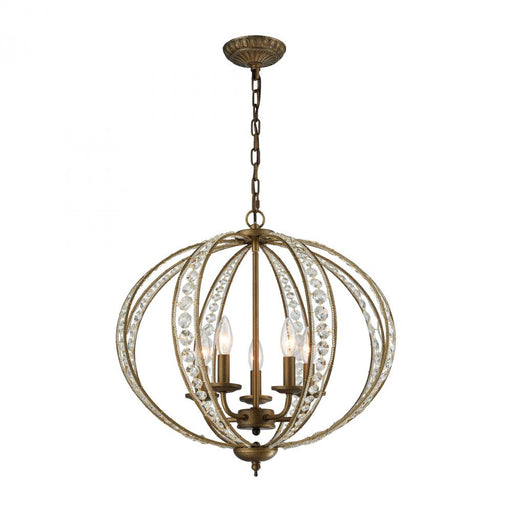 Elizabethan 5-Light Chandelier in Dark Bronze with Clear Crystal