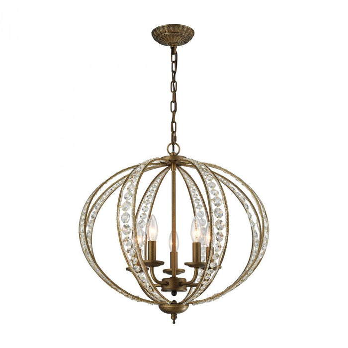 Elizabethan 5-Light Chandelier in Dark Bronze with Clear Crystal