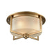 Vancourt 3-Light Flush Mount in Satin Brass with Frosted Glass