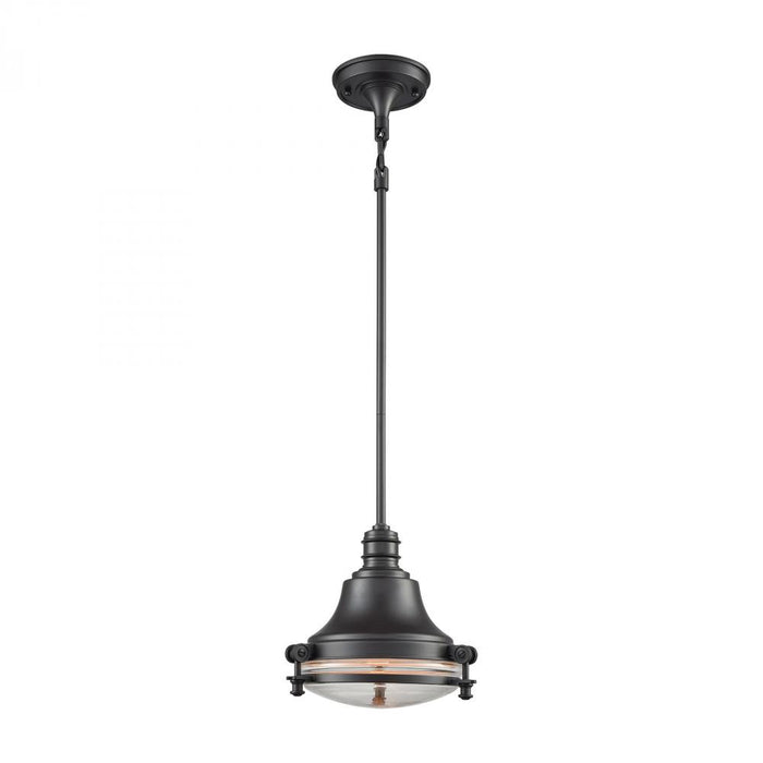 Riley 1-Light Mini Pendant in Oil Rubbed Bronze with Clear Glass