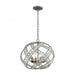 Renaissance 4-Light Chandelier in Weathered Zinc with Crystal