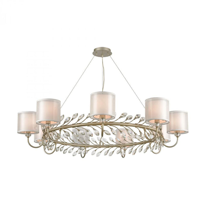 Asbury 9-Light chandelier in  Aged Silver