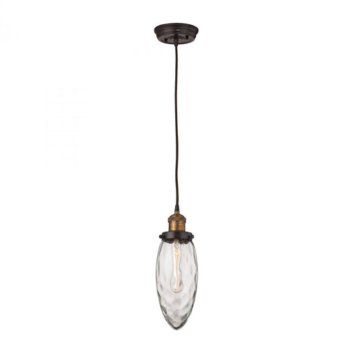 Owen 1-Light Mini Pendant in Antique Brass and Oil Rubbed Bronze with Water Glass