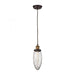 Owen 1-Light Mini Pendant in Antique Brass and Oil Rubbed Bronze with Water Glass