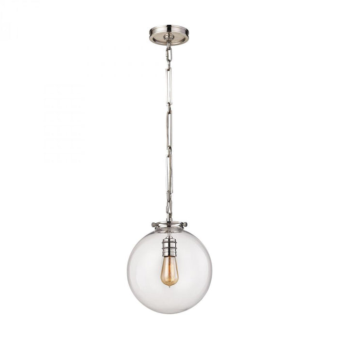 Gramercy 1-Light Mini Pendant in Polished Nickel with Clear Glass