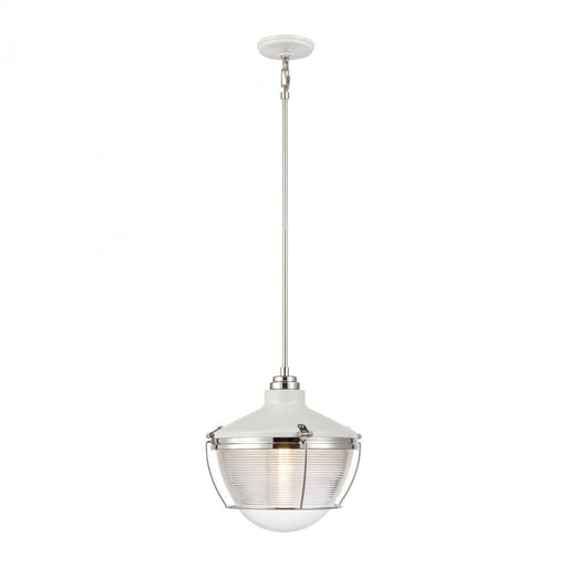 Seaway Passage 1-Light pendant in  White / Polished Chrome