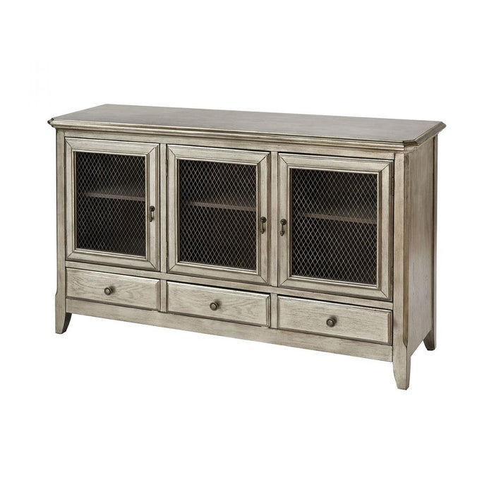 Walsh 3-Door 3-Drawer Cabinet in Antique Silver Leaf