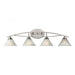Elysburg 4-Light Vanity Lamp in Satin Nickel with White Marbleized Glass