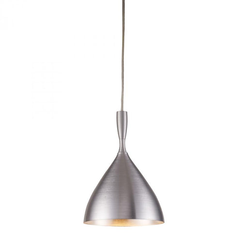 Spun Aluminum 1-Light Mini Pendant in Aluminum with Matching Shade