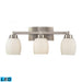Northport 3-Light Vanity Lamp in Satin Nickel with Opal Glass - Includes LED Bulbs