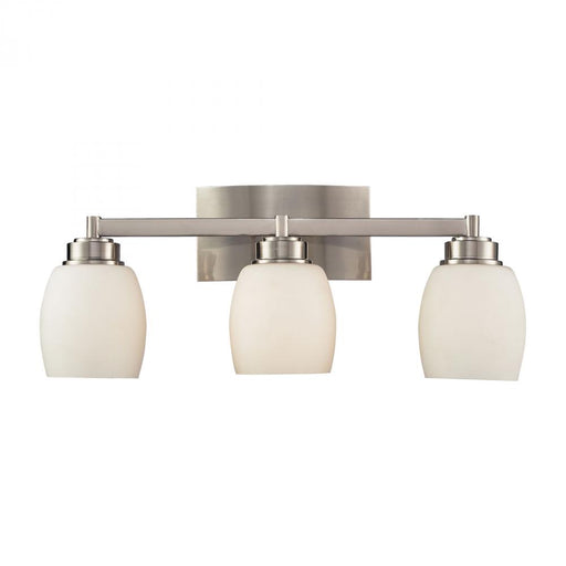 Northport 3-Light Vanity Lamp in Satin Nickel with Opal Glass