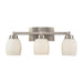 Northport 3-Light Vanity Lamp in Satin Nickel with Opal Glass